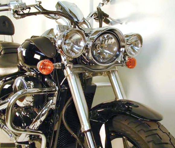 Hepco & Becker Twinlight (road) lights with bracket and cable - chromeSUZUKI 800 INTRUDER M 800 - 2005 - 2009Ref: HBE02521A / 4003506 00 02