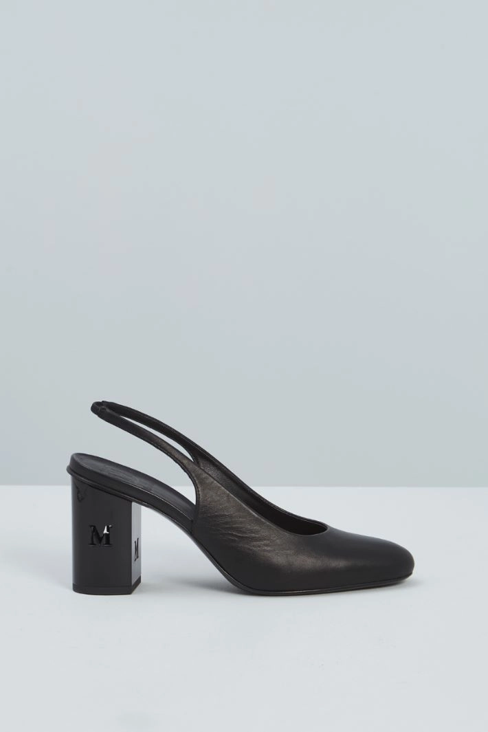 Slingbacks with chunky heel - BLACK