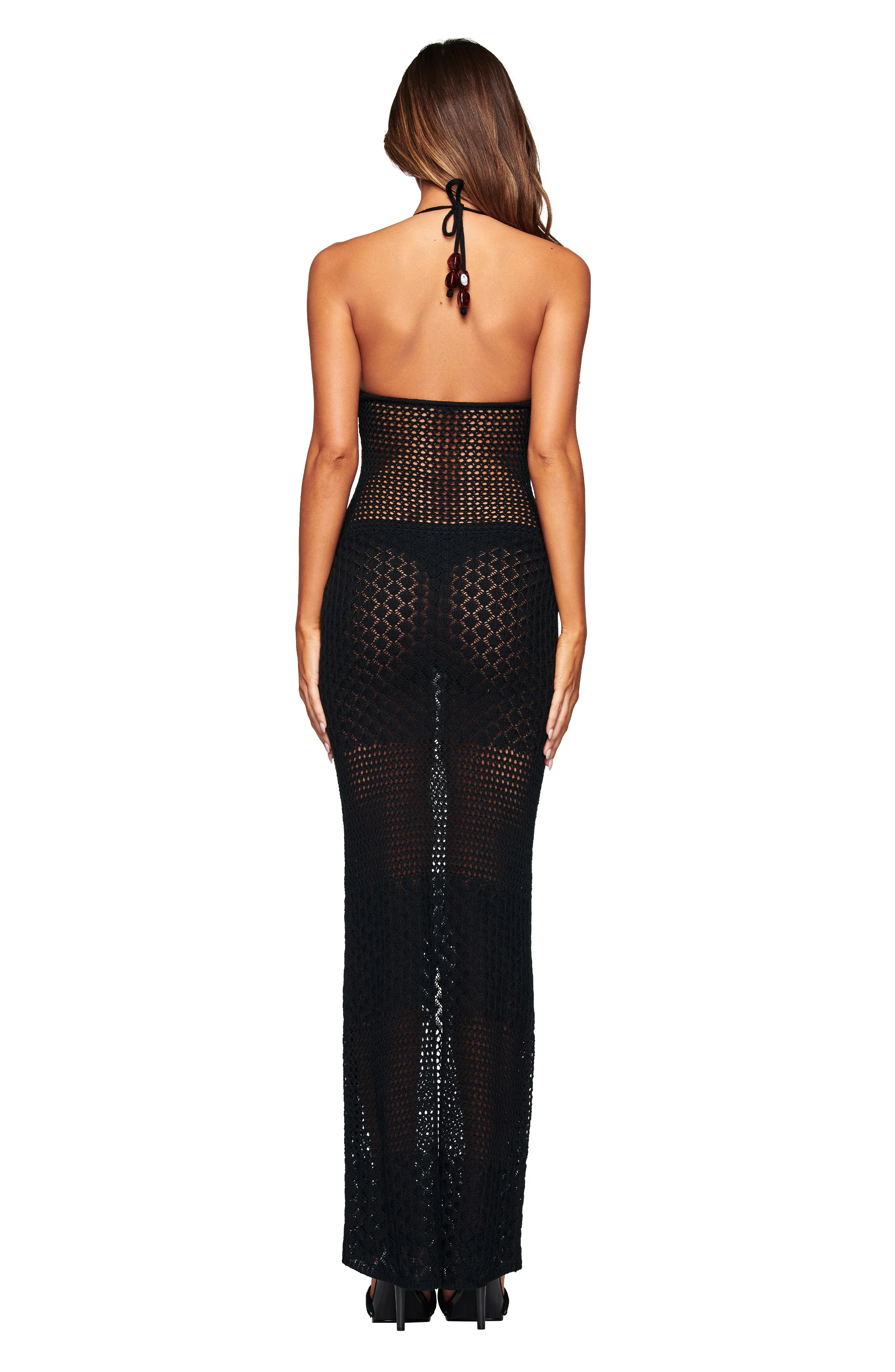 Marcy Crochet Maxi Dress - Black