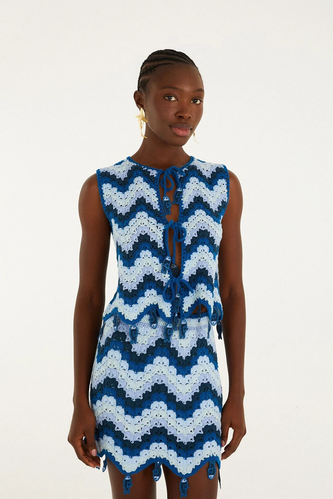 Blue Waves Crochet Top