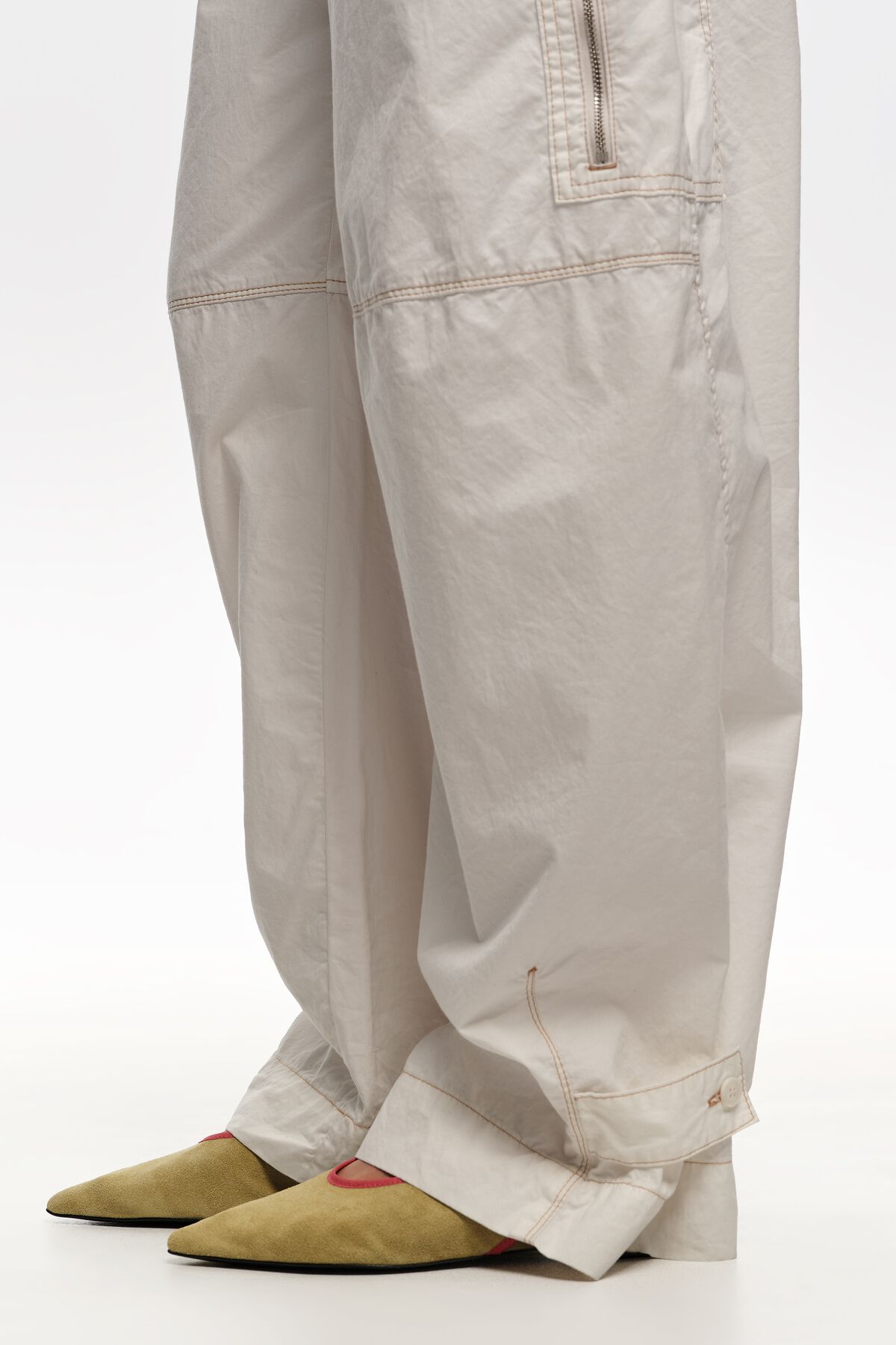 Green suede slingback ballerina