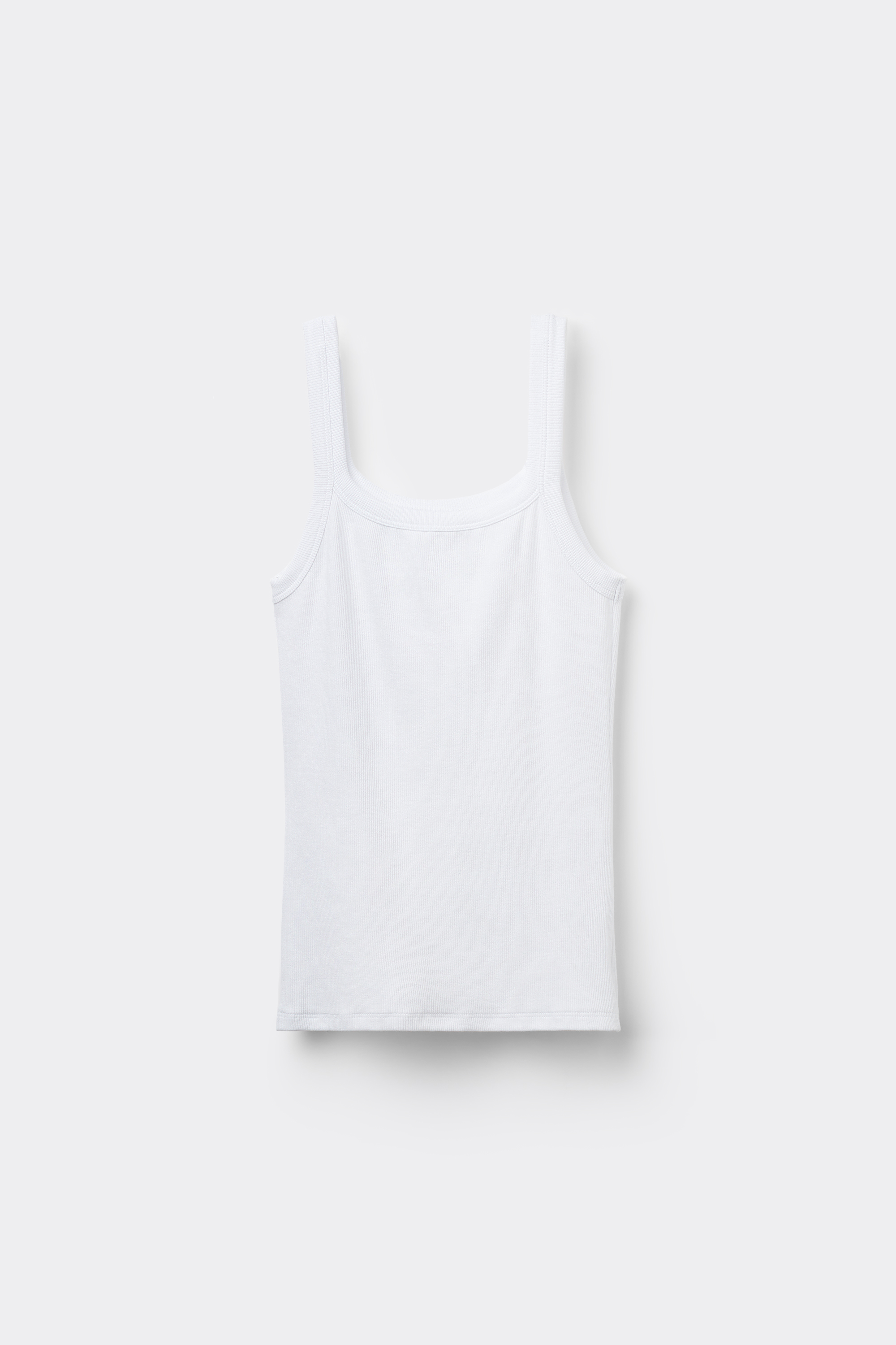 Square Neck Ribbed Cotton Camisole