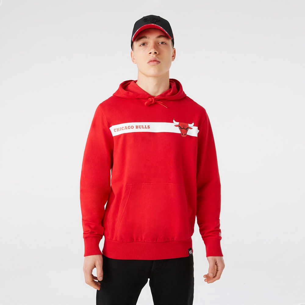 Chicago Bulls Stripe New Era NBA Hoodie Red