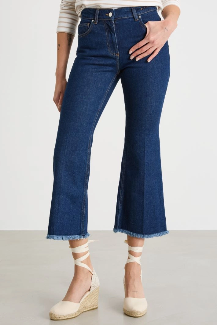 Cropped flared jeans - BLUE