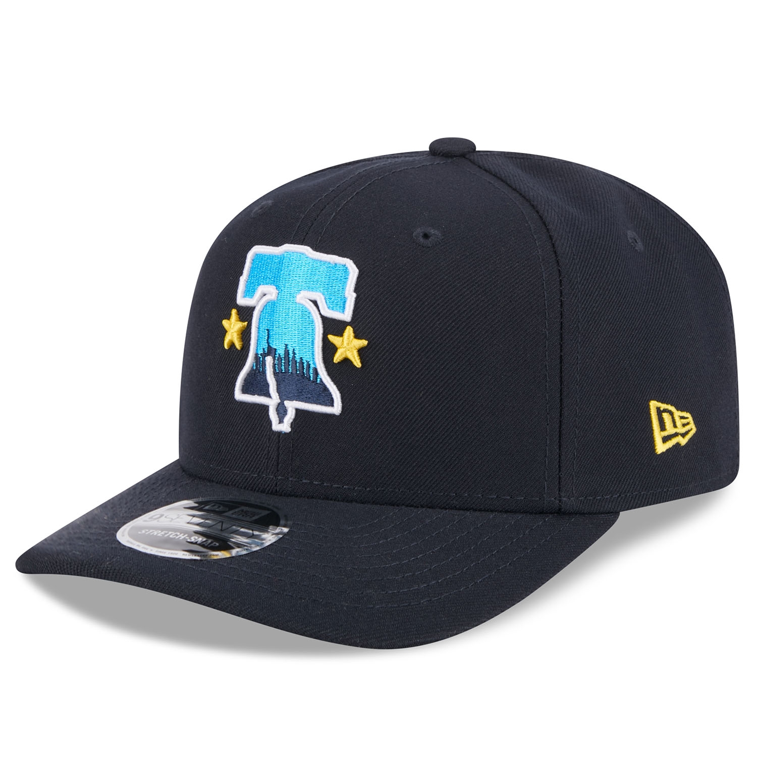 Philadelphia Phillies Official MLB City Connect Stretch-Snap 9SEVENTY Snapback Cap Navy