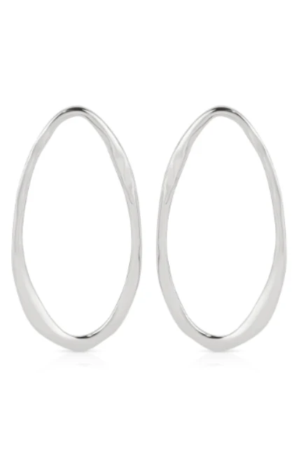 Hammered Large Oval Earrings