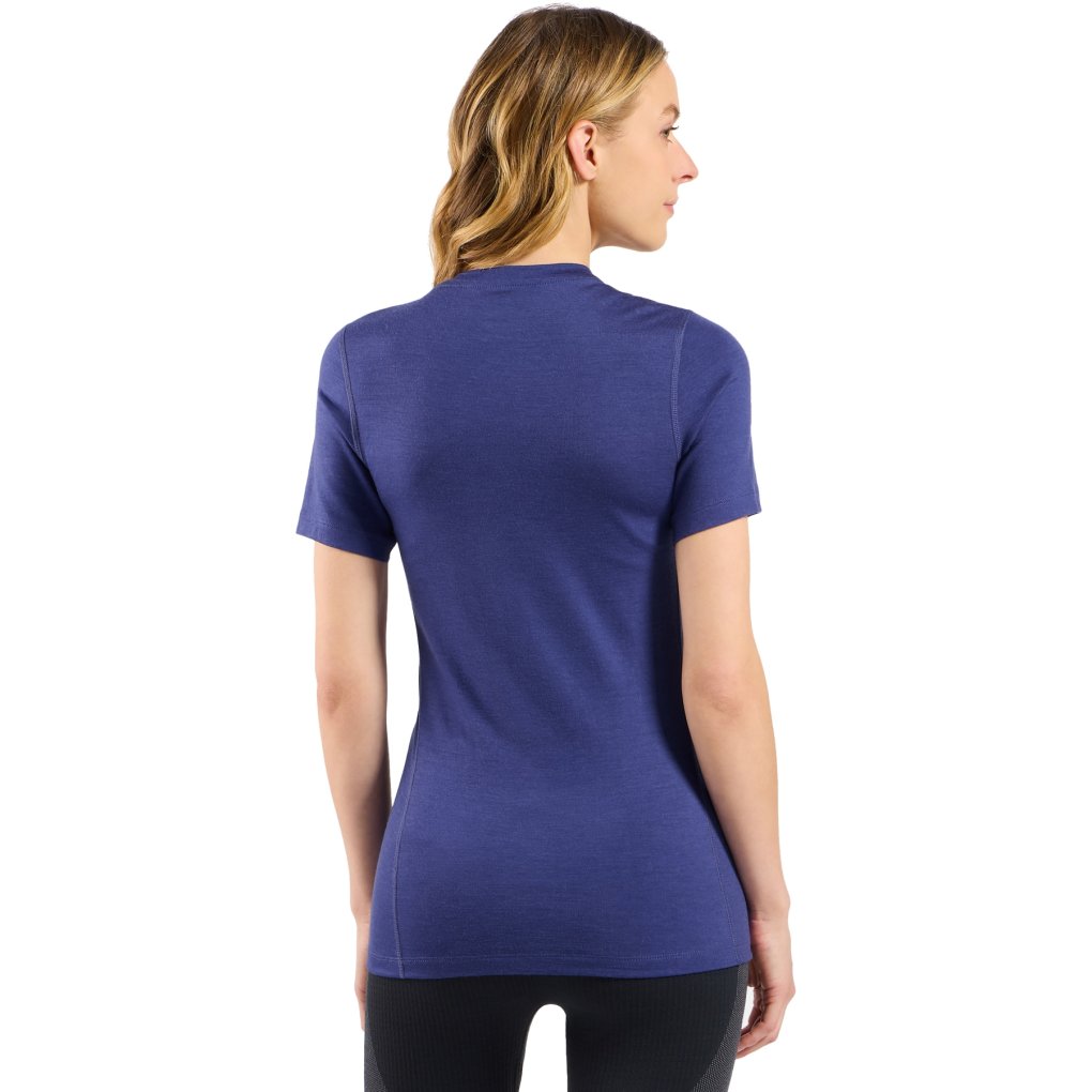 Odlo Natural Merino 200 Crew Neck Base Layer T-Shirt Women - skipper blue