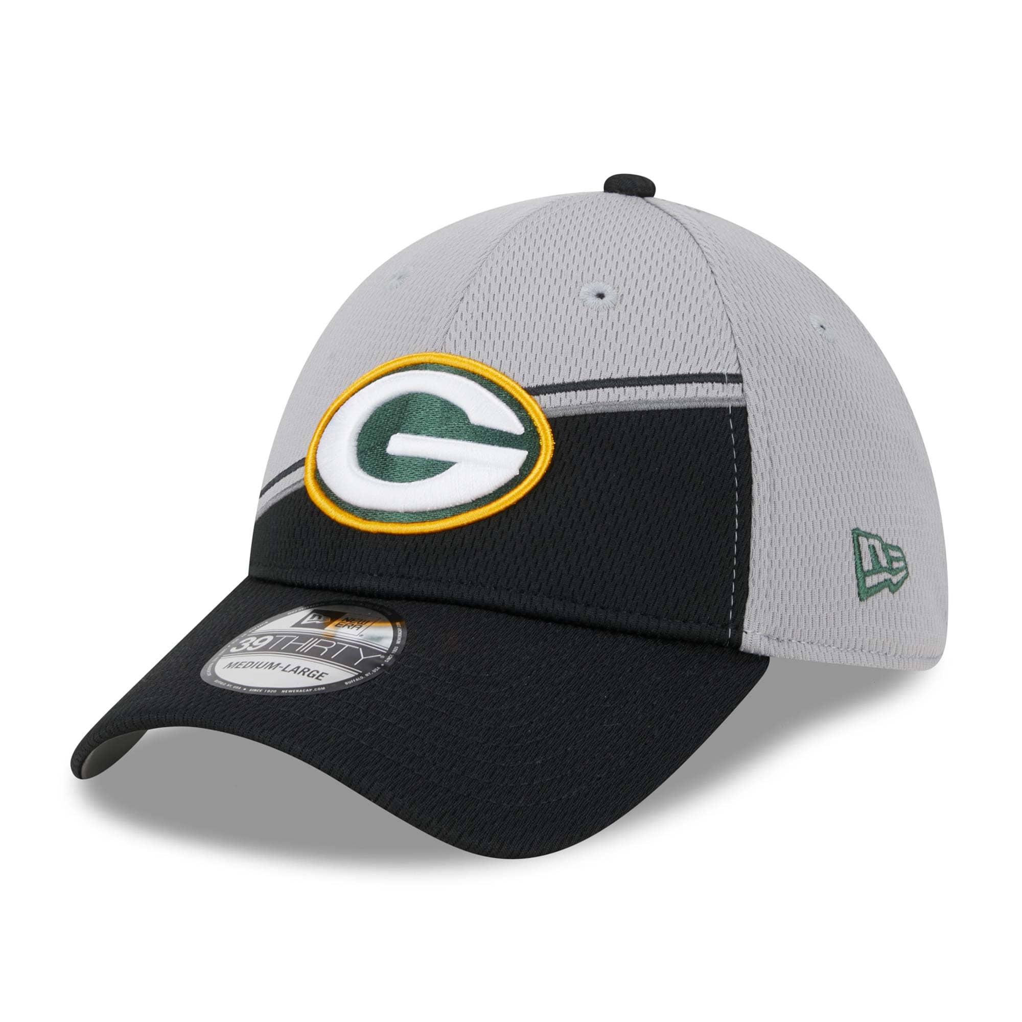 Green Bay Packers Colorway 2023 NFL Sideline New Era 39THIRTY Flex Cap Gray