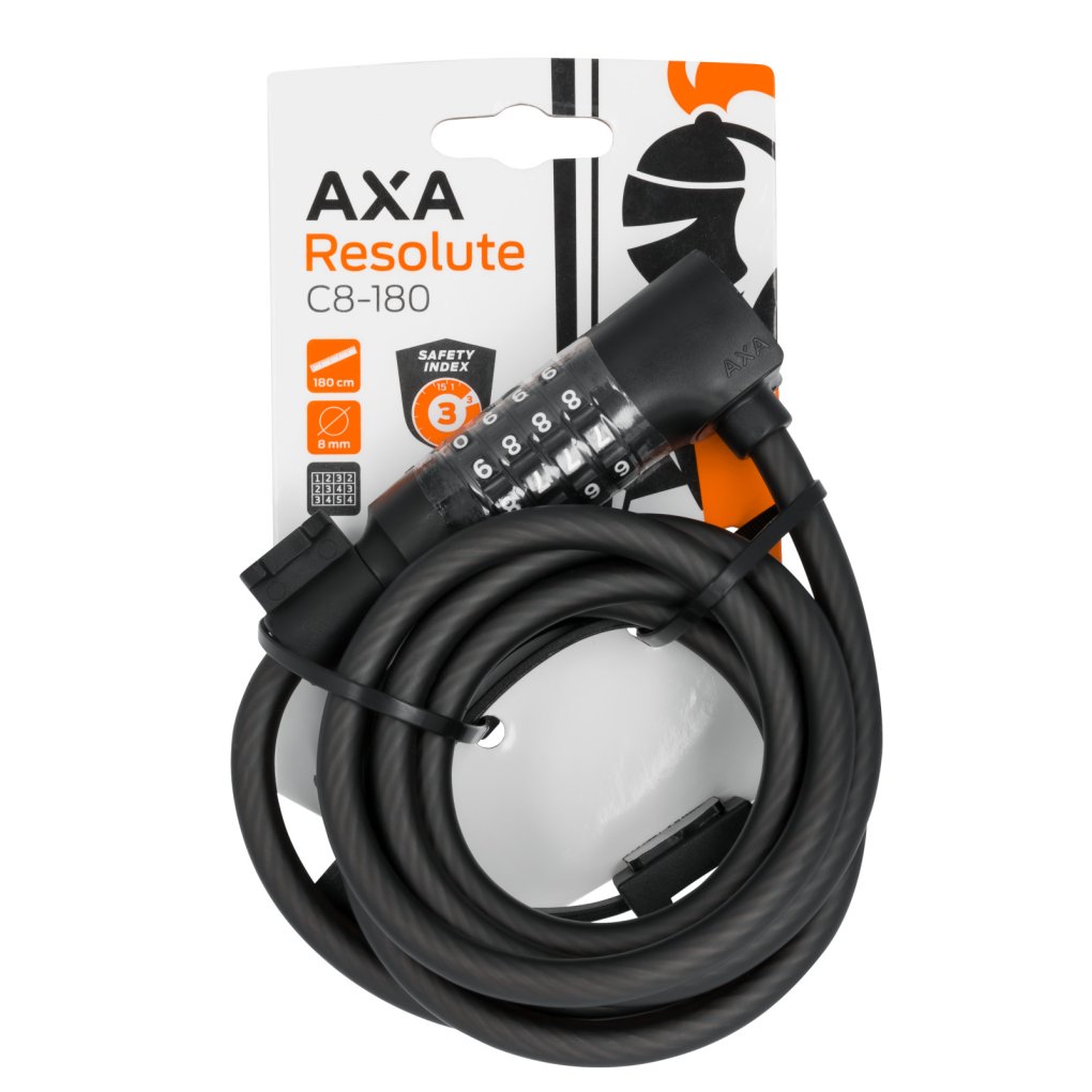 AXA Resolute Combination Cable Lock 180cm - C8/180