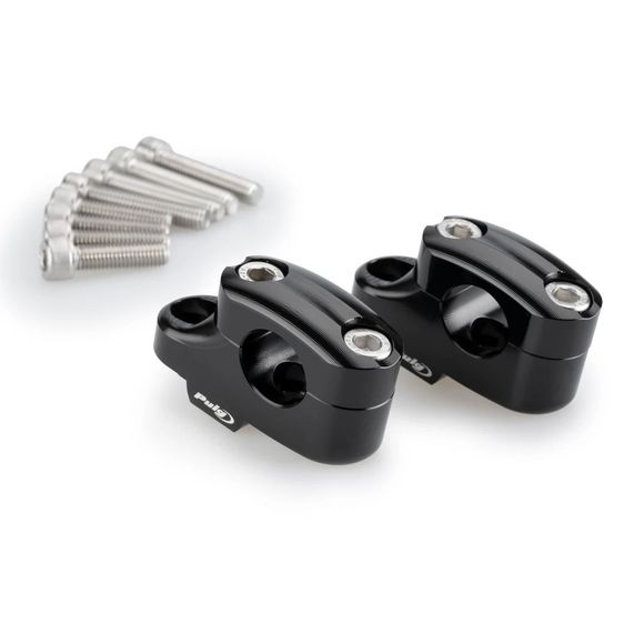 Puig handlebar clamp 25mm high 22mm diam Universal - BlackRef: PUI1011 / 21750N