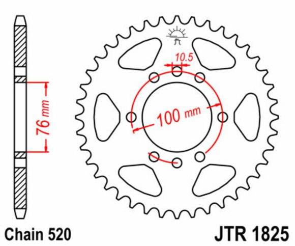 Couronne JT. acier standard 1825 - 520Ref : JTC00052A / 1074953009