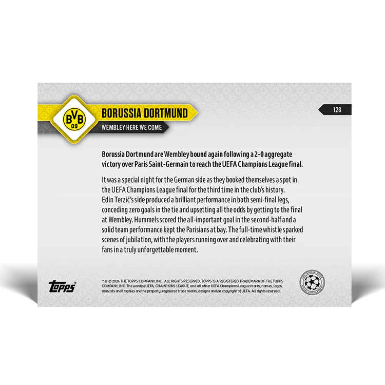 Borussia Dortmund - Wembley here we come - 23/24 UCL TOPPS NOW® Card 128