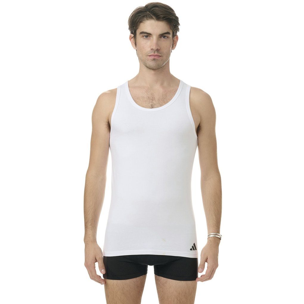 adidas Sports Underwear Active Flex Cotton Tank Top Men - 2 Pack - 100 white