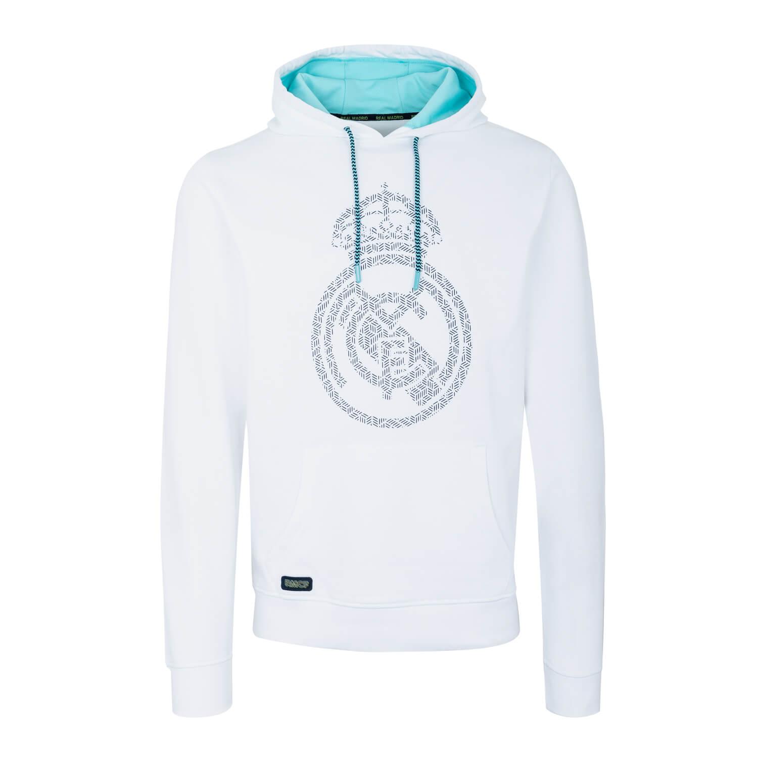 Bernabéu Neon Lights Mens Chest Crest Print Oth Hoodie White