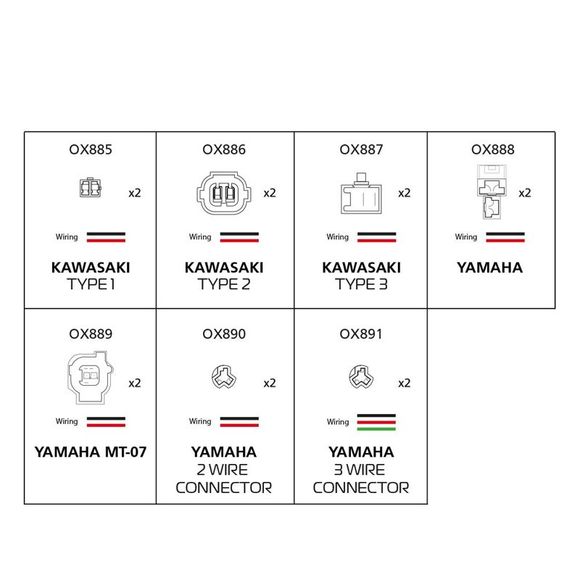 Oxford Connectors For Specific Yamaha Indicators (2 Wires) Universal - BlackRef: od0092 / ox890