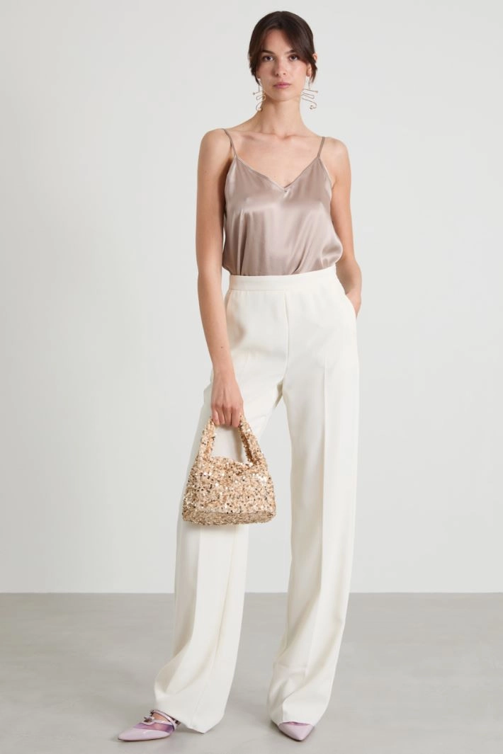 Lingerie satin top - GREY