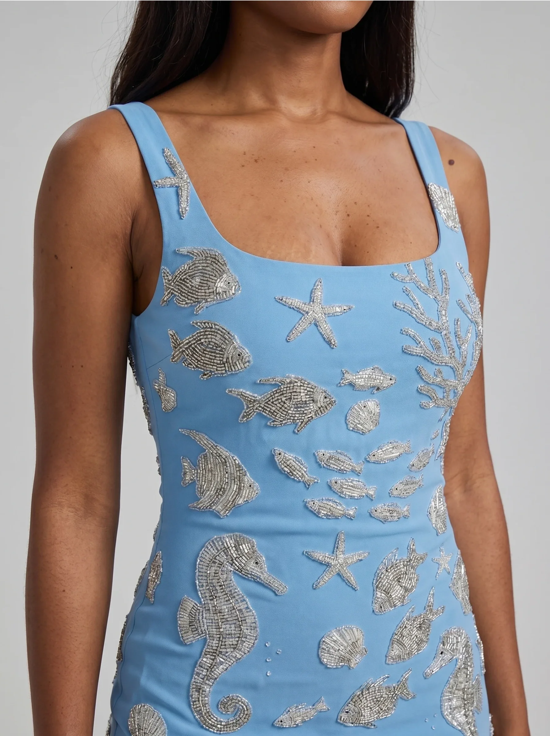 Coraline Black and Blue Mini Dress