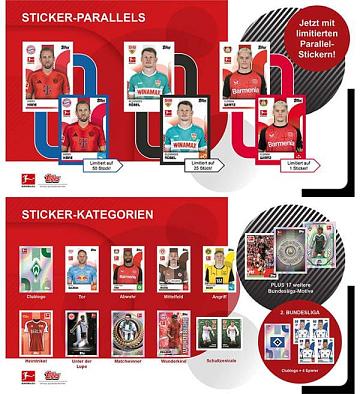 Topps Bundesliga Stickers 2024/2025 - Album + 2 Boxes (=100 Packets)