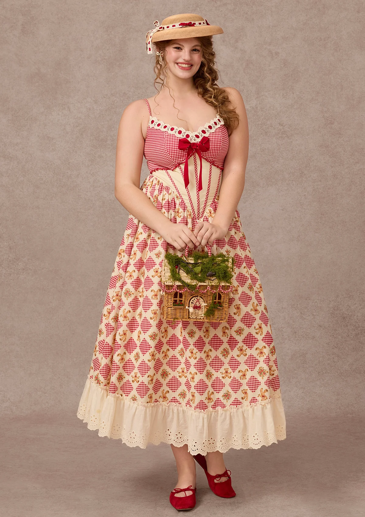 Curve&Plus Picnic with Teddy Dress（Long）