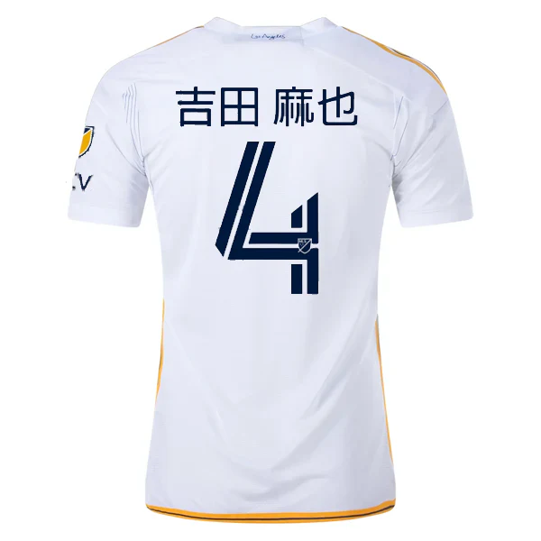 LA Galaxy Maya Yoshida Home Jersey w/ MLS + Apple TV Patches 24/25 (White/Yellow/Navy)