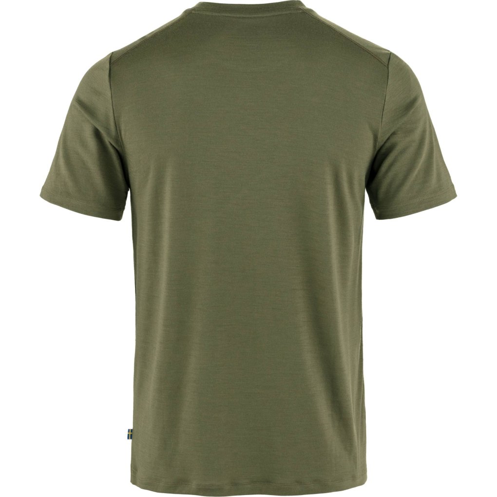 Fjällräven Abisko Wool Shortsleeve Shirt Men - laurel green