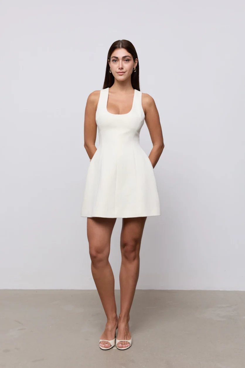 Cotton Mix Volume Mini Dress