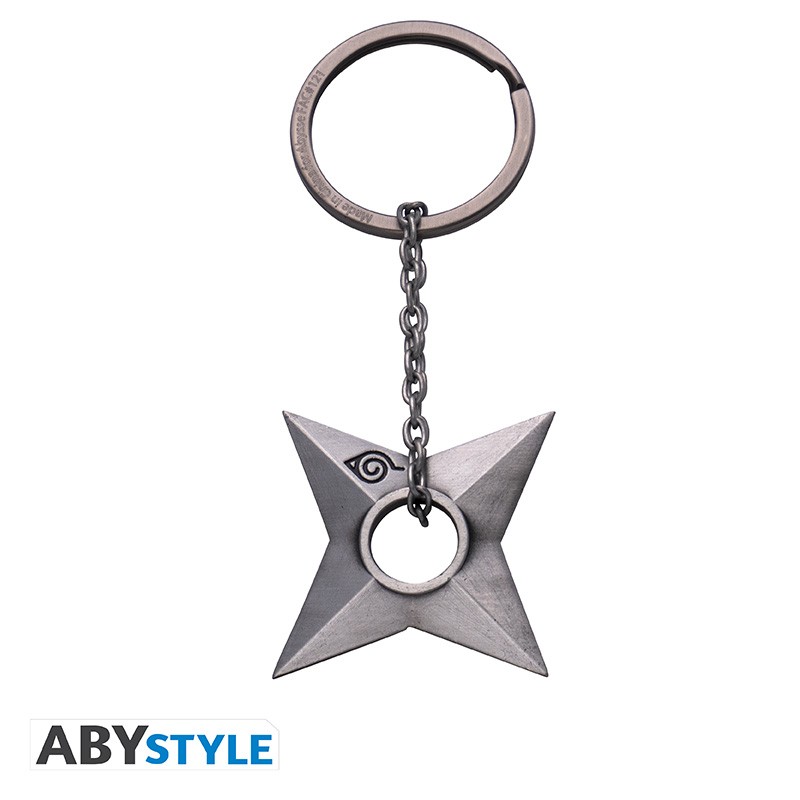 NARUTO SHIPPUDEN Keychain 3D Shuriken Konoha