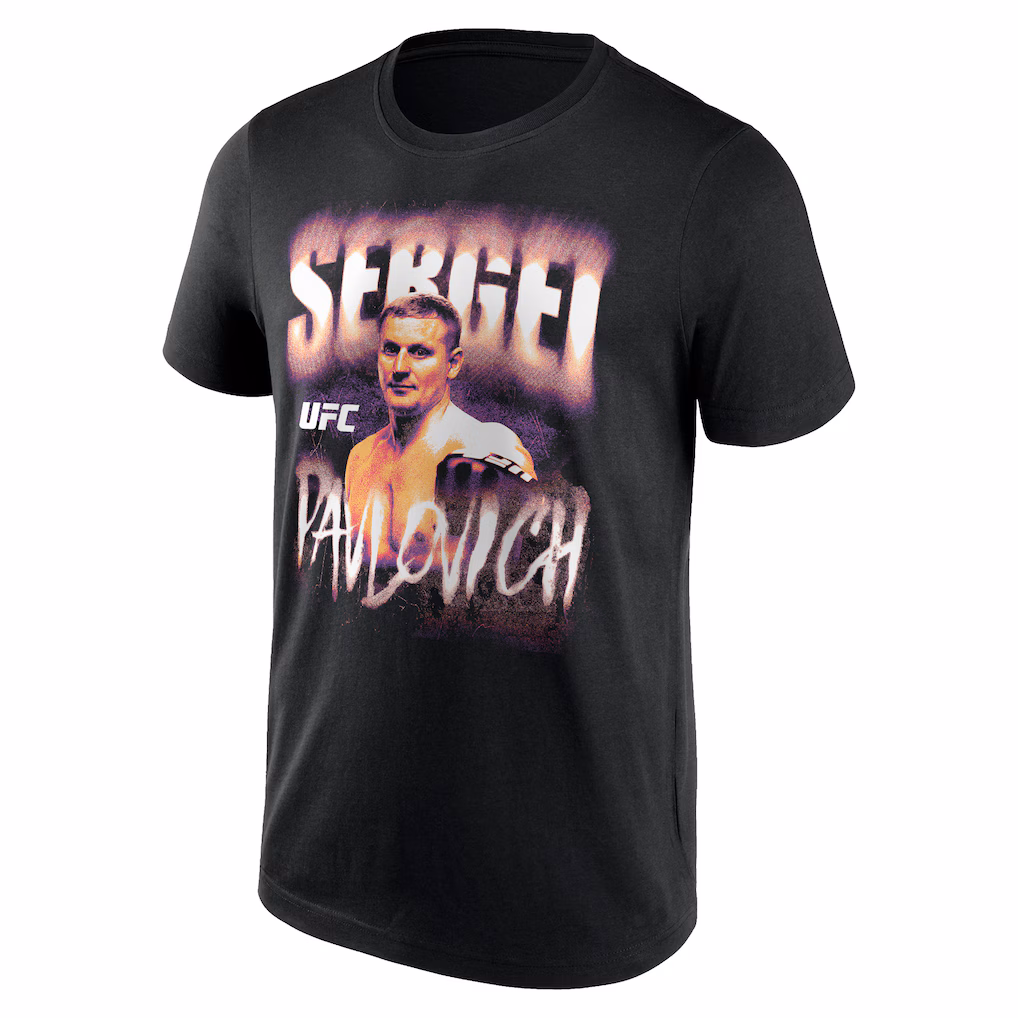 UFC Sergei Pavlovich Retro Bitmap T-Shirt - Black - Mens