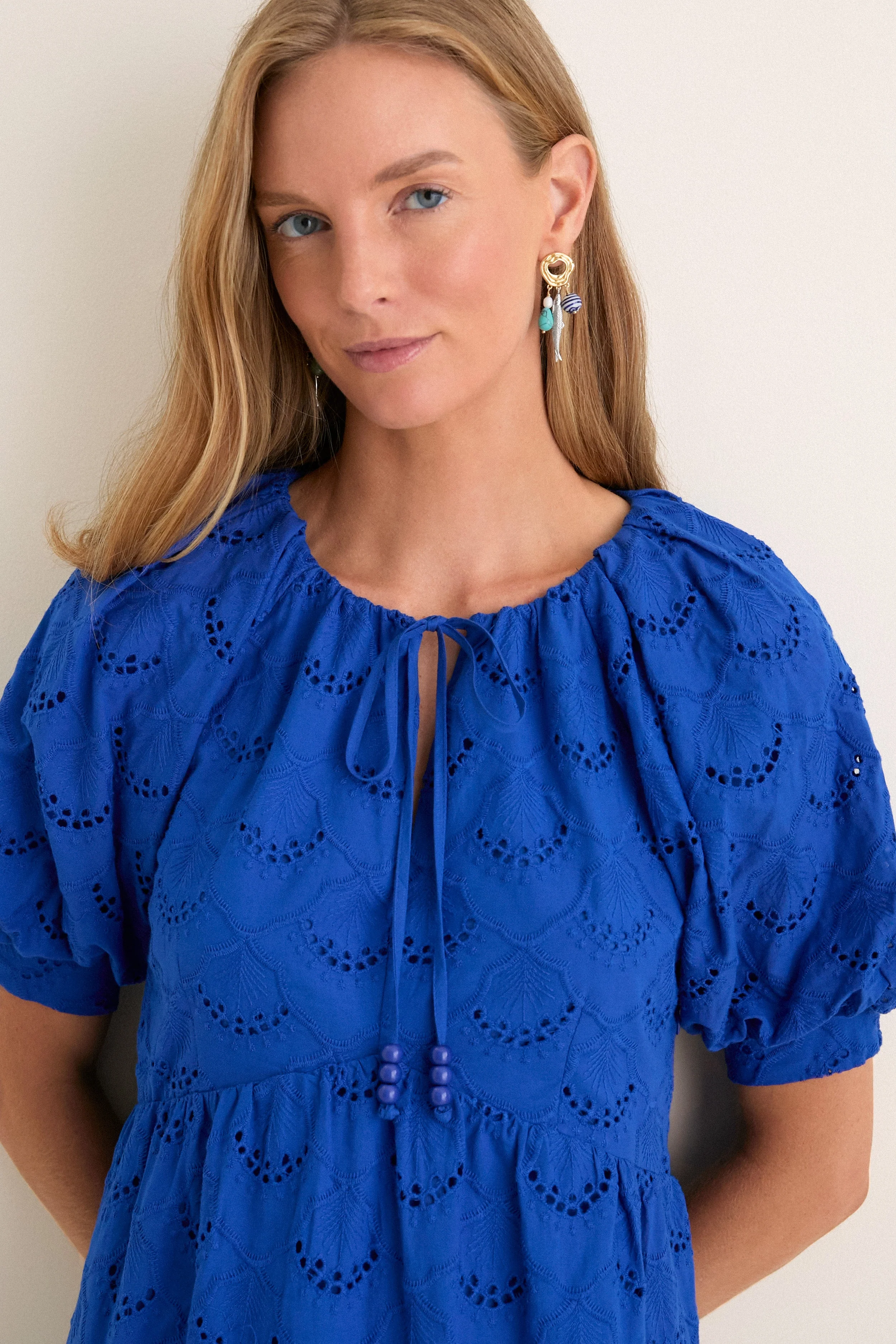 Royal Blue Eyelet Alexandra Mini Dress