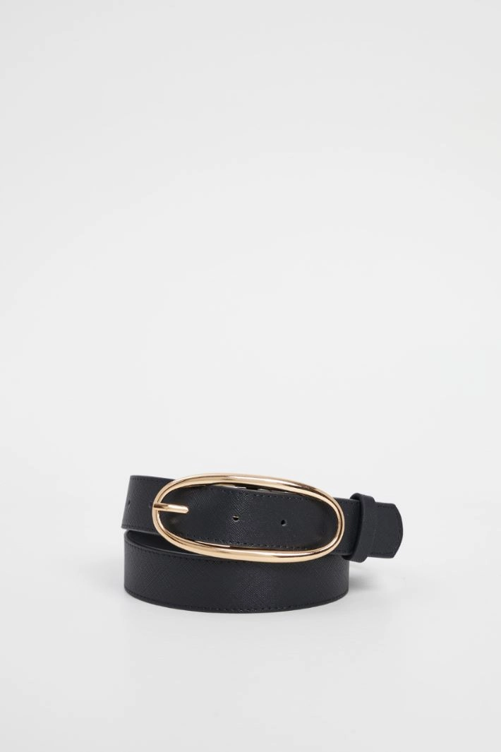 Saffiano effect belt - BLACK