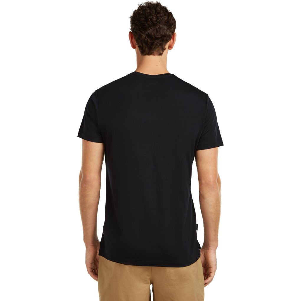 Icebreaker Merino 125 Cool-Lite™ Sphere Short Sleeve Tee Across the Peaks Men - Black