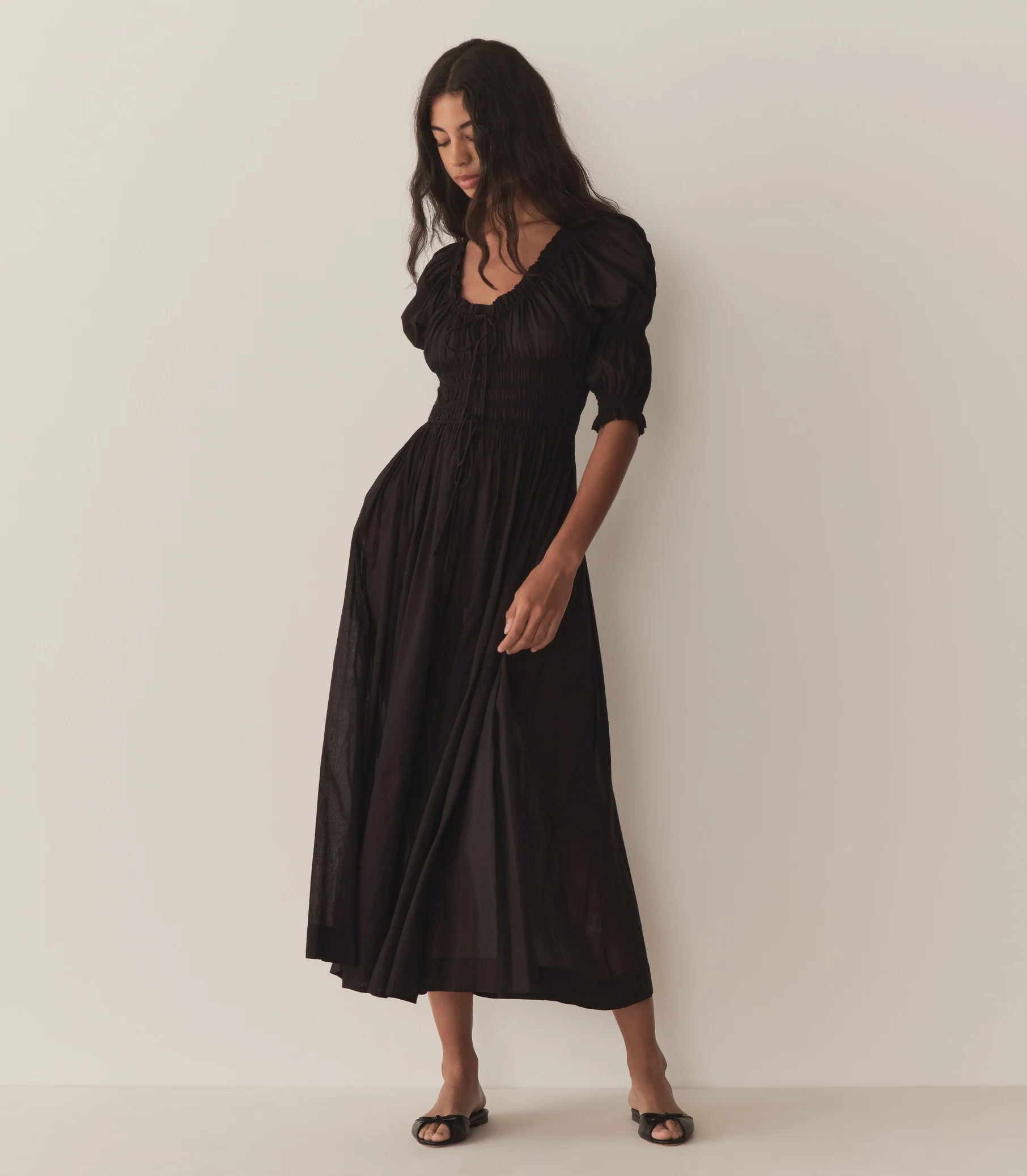 Ischia Midi Dress - Black