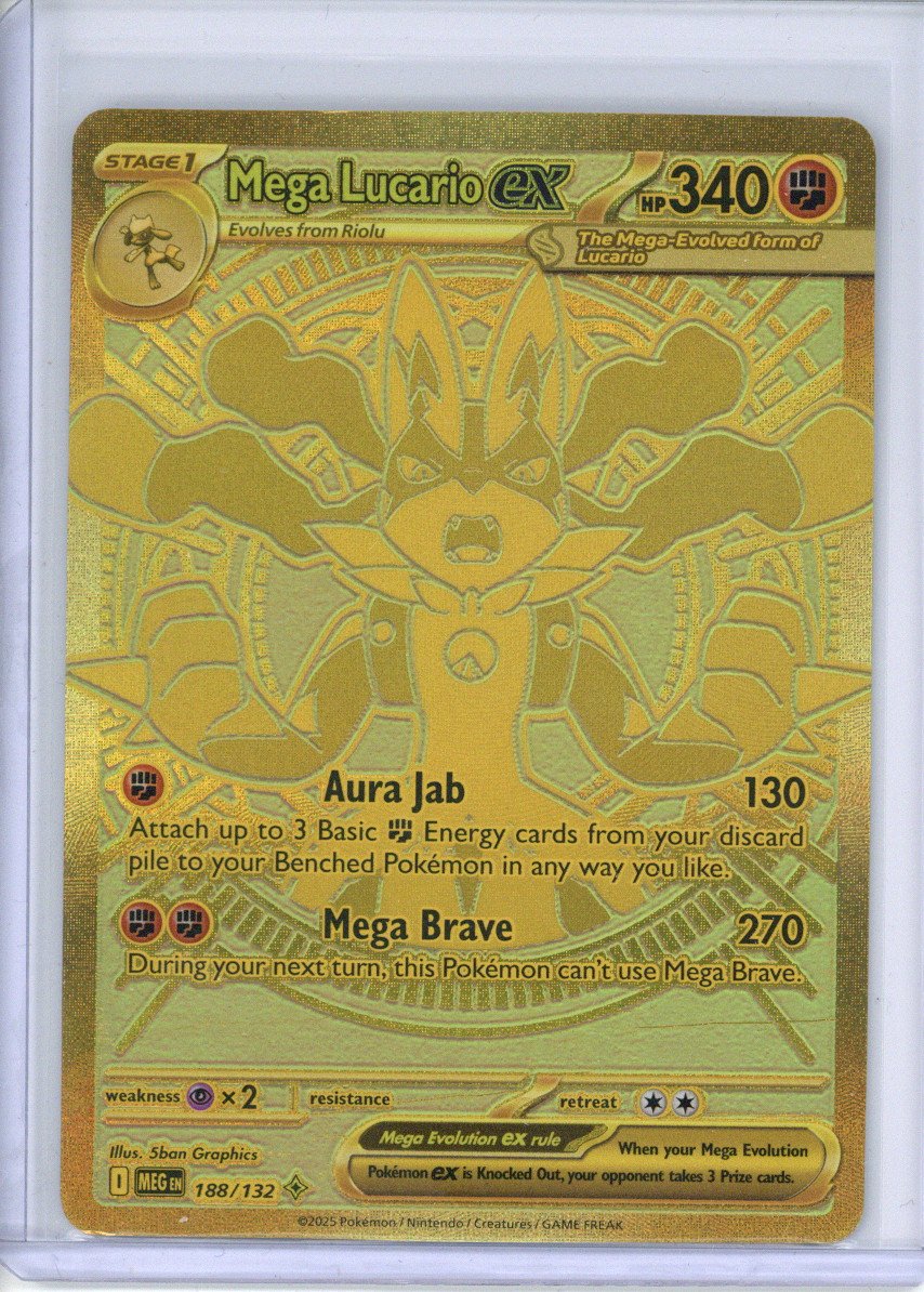 Pokemon ME01: Mega Evolution Mega Lucario ex - 188/132 Near Mint