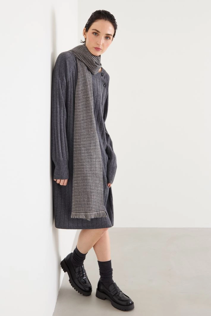 Houndstooth scarf - BLACK