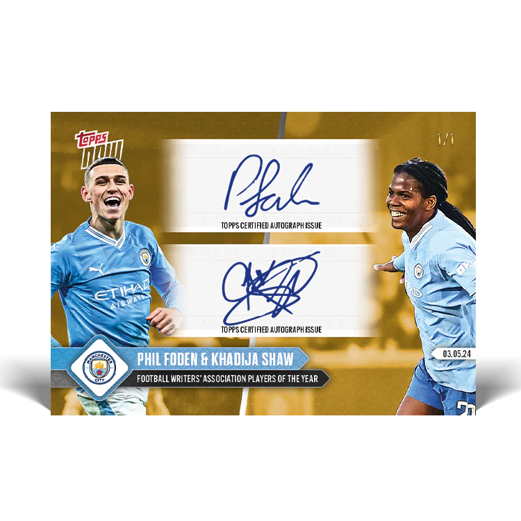 Autograph - 1 of 1 - Phil Foden & Khadija Shaw - 23/24 Man City TOPPS NOW®