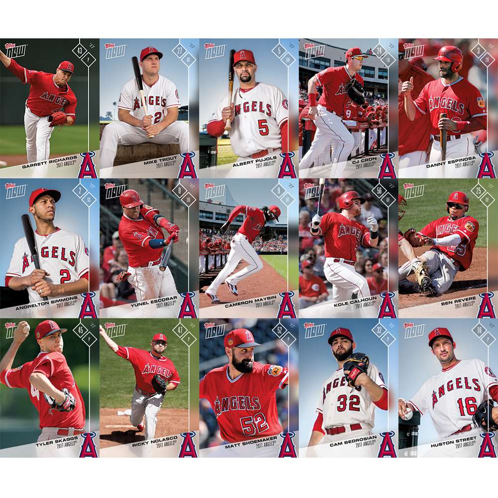 2017 Angels TOPPS NOW® Road To Opening Day 15-Card Team Set - Print Run: 85 Sets