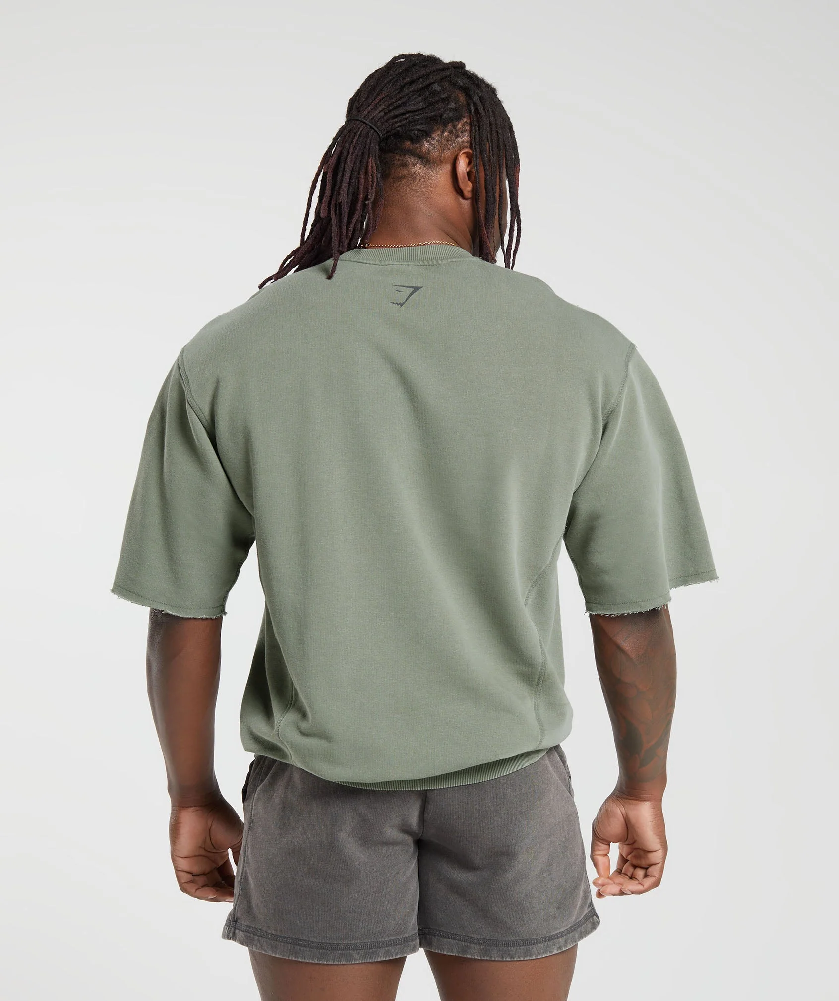 Heritage Washed Short Sleeve Crew Dusk Green