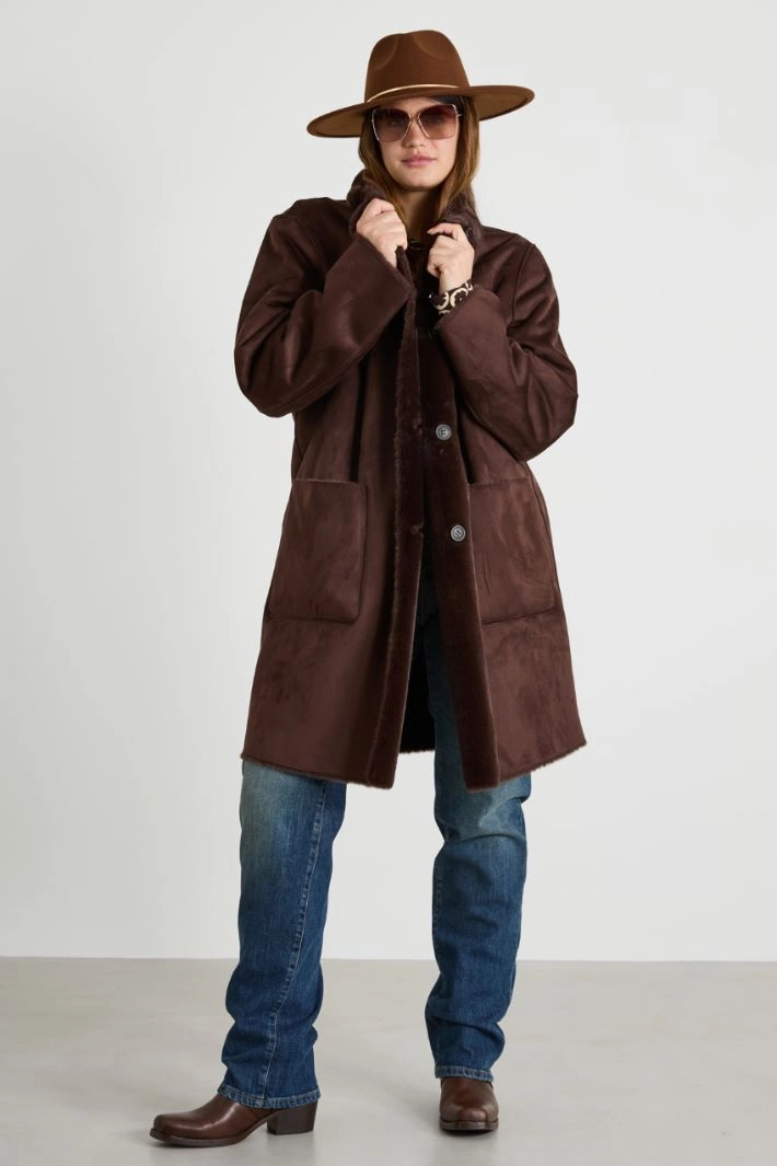 Reversible coat - DARK BROWN