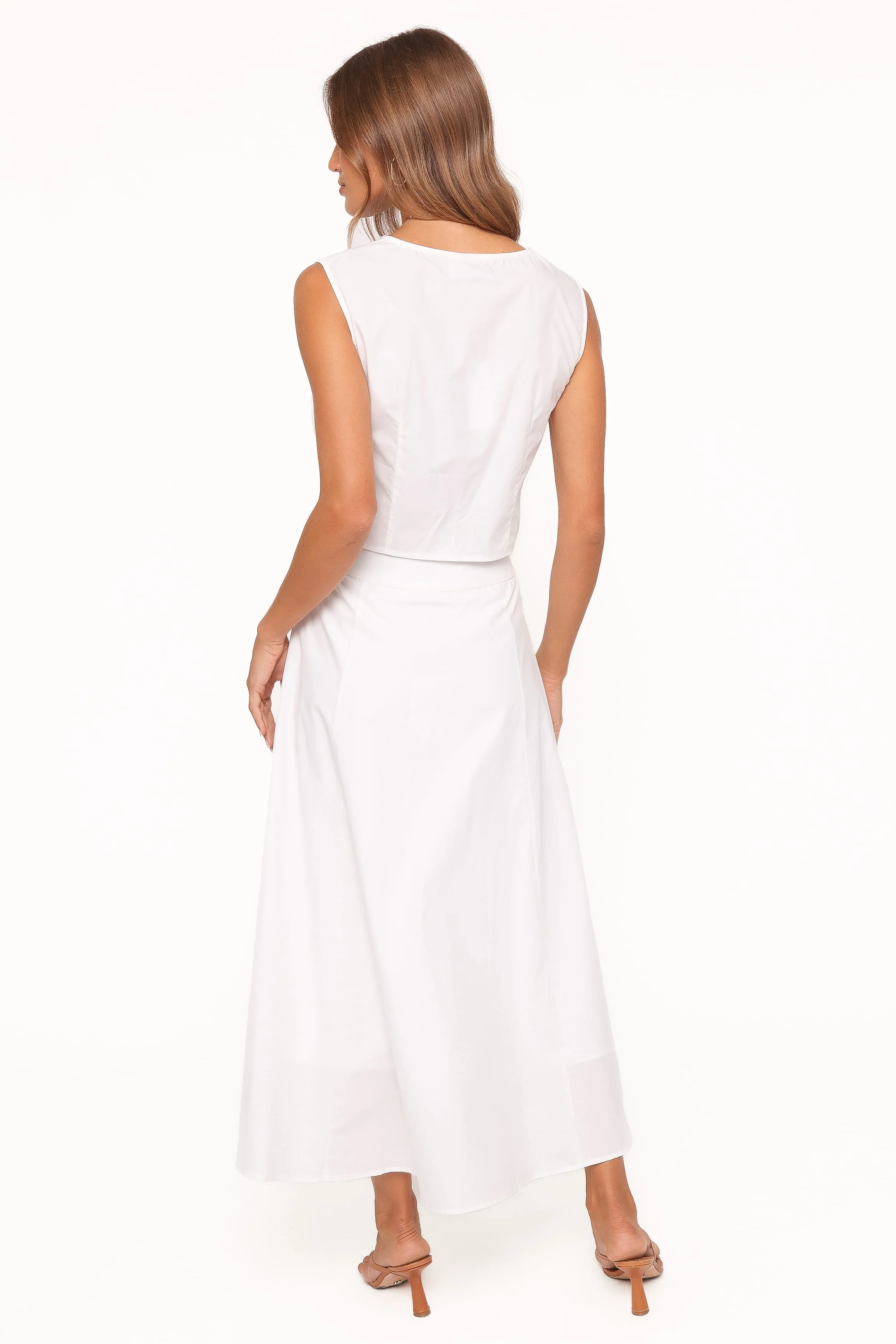 Kye Midi Skirt - White Broderie