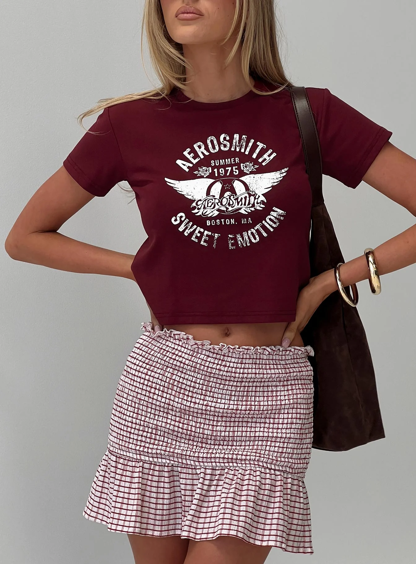 Aerosmith Vintage Graphic Top Burgundy