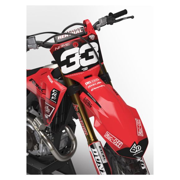Kit déco RiderUnik TALK - RougeHONDA 450 CRF 450 R (PE05) - 2013 - 2016Ref : RU2689 / HO-TALK-27