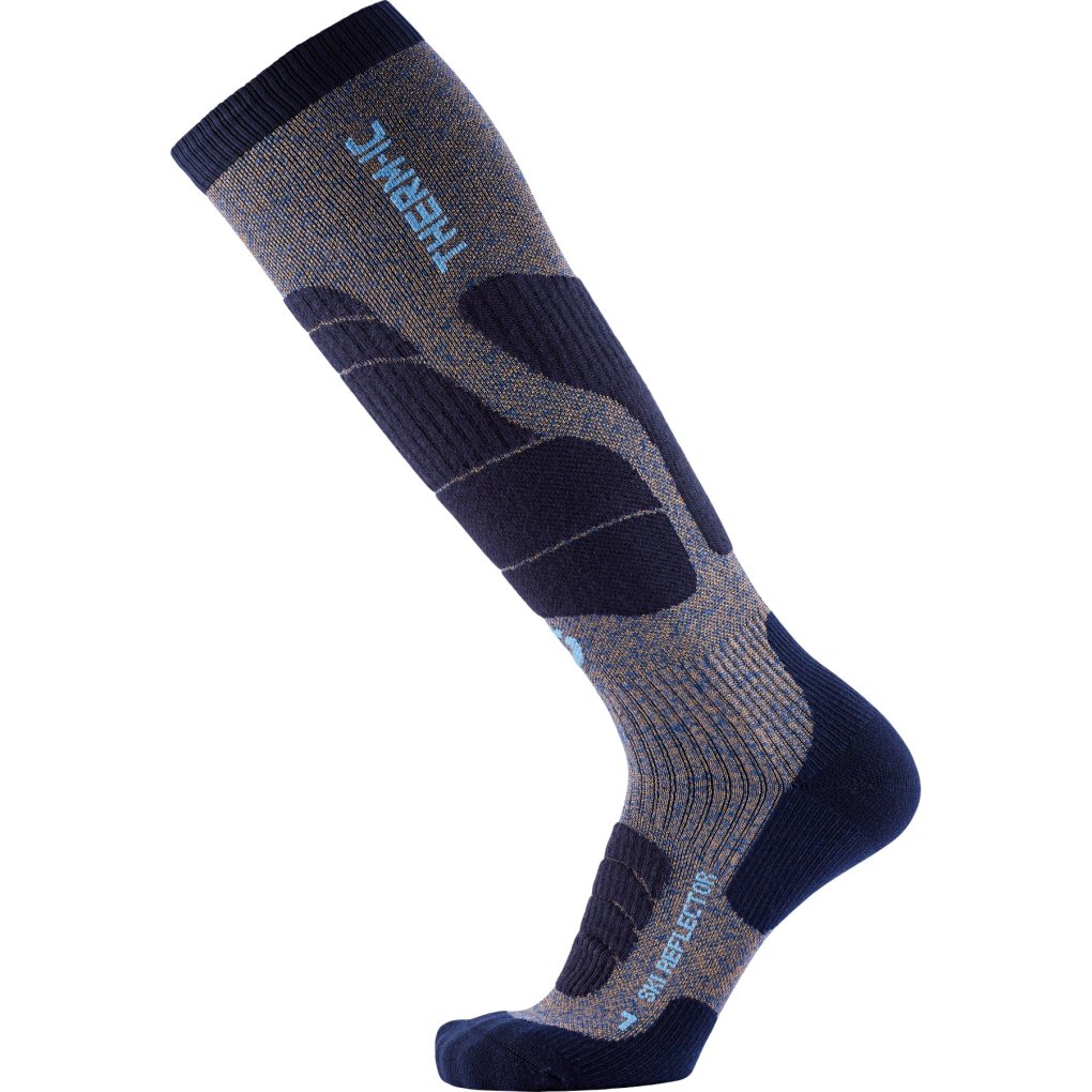therm-ic Ski Merino Reflector Men Socks - Blue/Gold