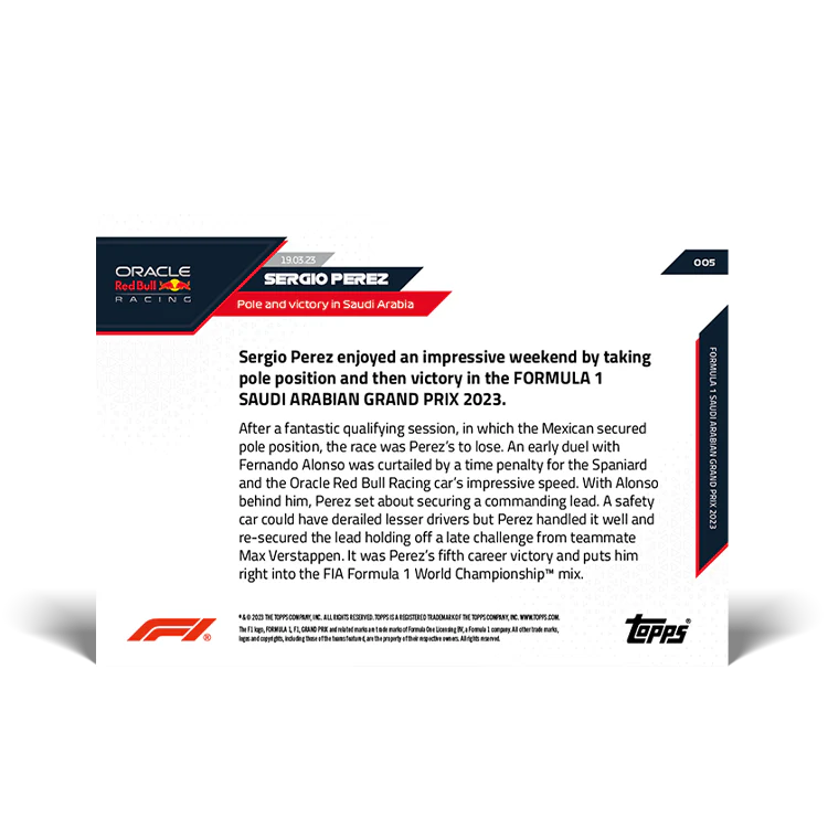 Topps UK - Pole and victory in Saudi Arabia - F1 TOPPS NOW® Card #005