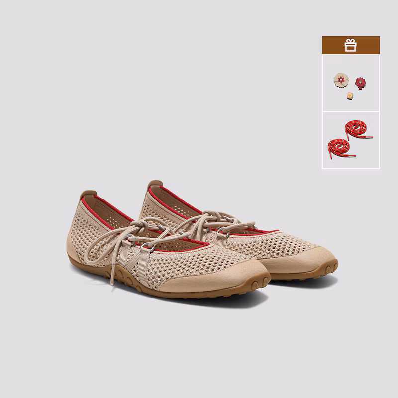 Square-Toe Hybrid Mesh Mary Janes (Cecily)