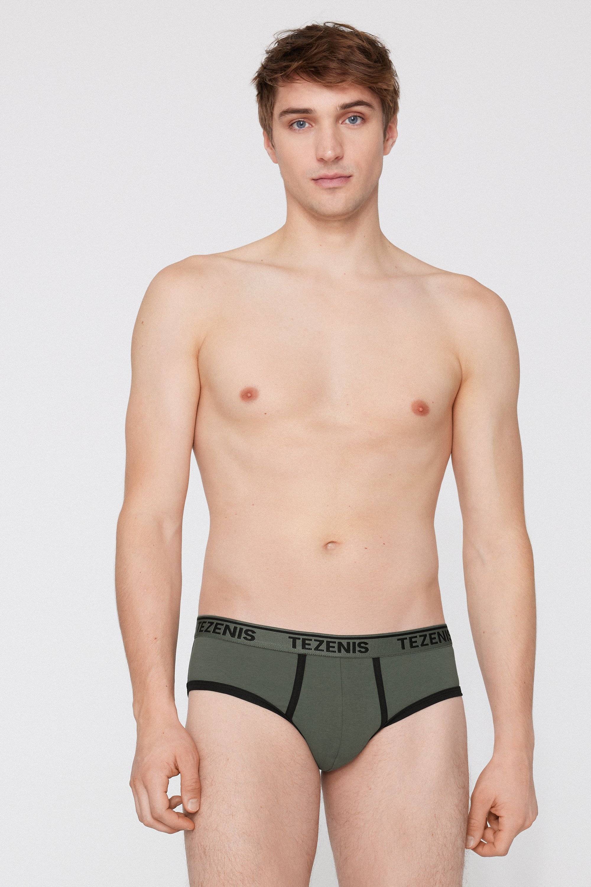 Organic Cotton Briefs with Contrasting Trim and Logo