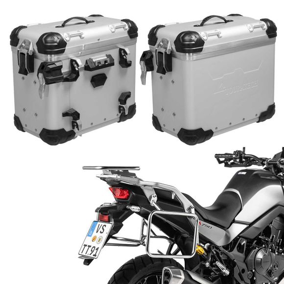Touratech suitcase Complete kit ZEGA Evo 38/38 - Gray support included - Gray anodizedRef: Trt01703A / 01-401-6811-0