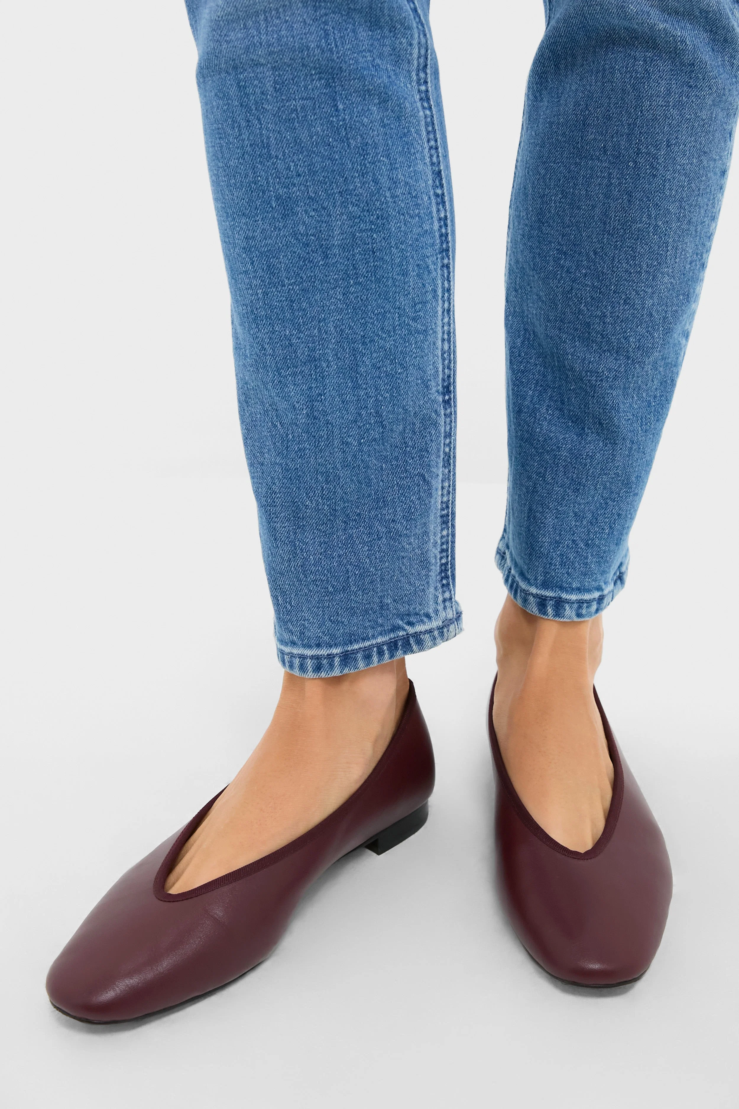Oxblood Leather Nina Flats