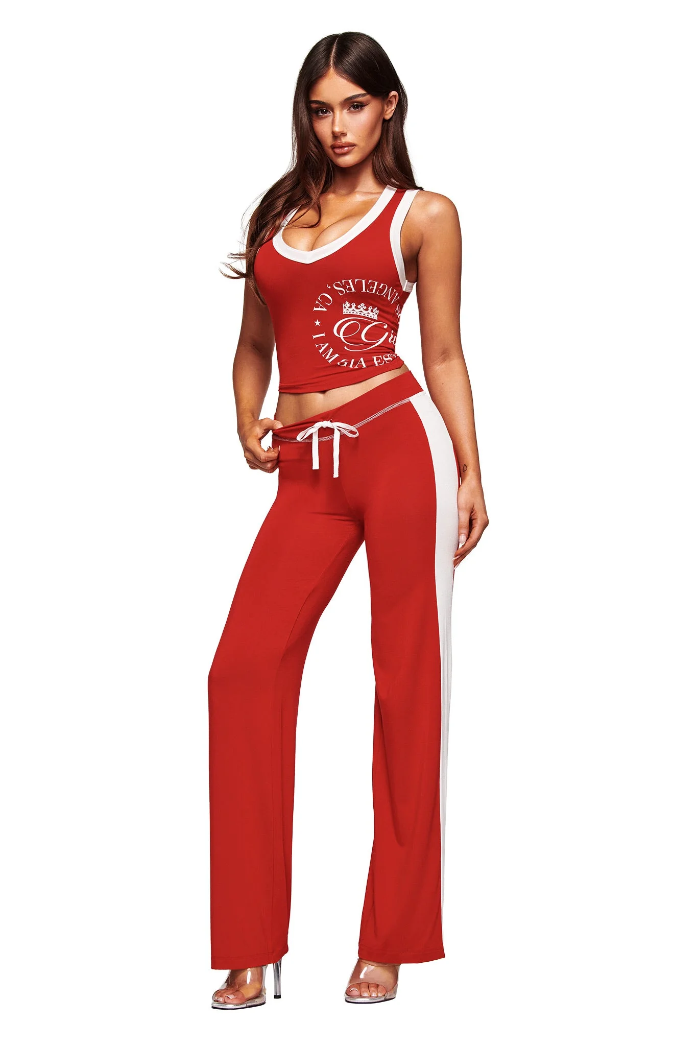 Blare Panelled Trackpant - Red
