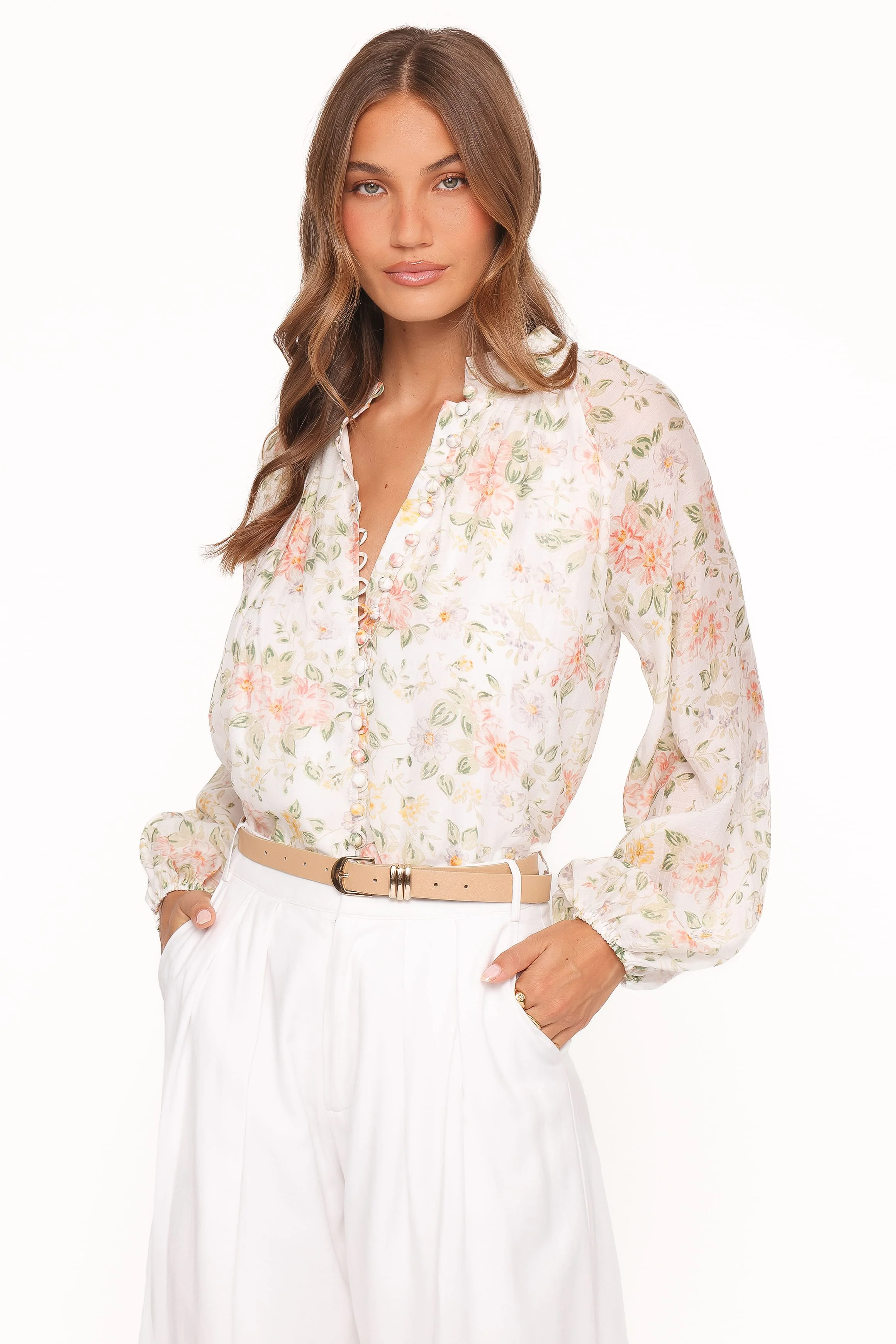 Marni Top - White Multi Floral