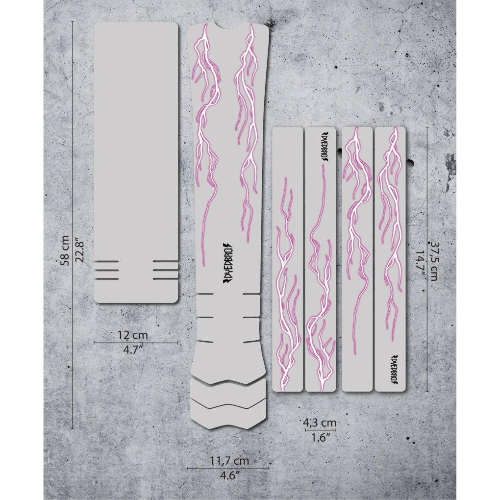 DYEDBRO Frame Protection Kit Lightning E-BIKE - pink matte